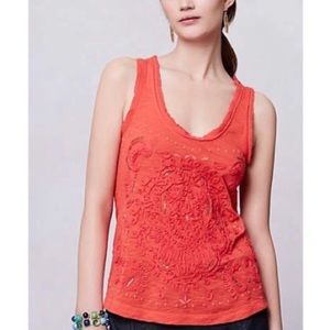 Anthro Meadow Rue Sequin Applique Jersey Knit